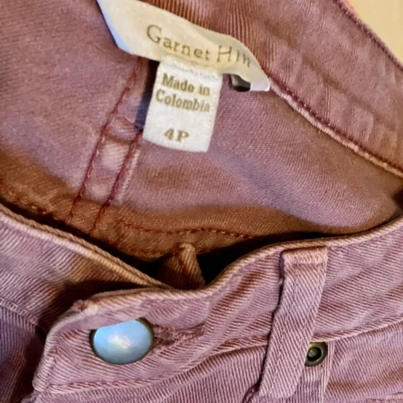 Garnet Hill Lilac Purple Straight Leg Denim Jeans - Picture 2 of 3